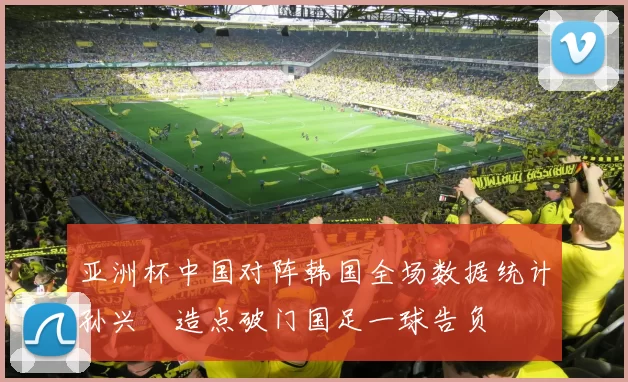 亚洲杯中国对阵韩国全场数据统计孙兴慜造点破门国足一球告负